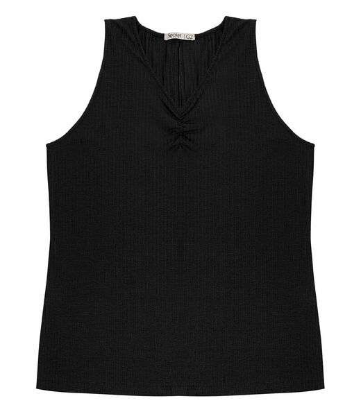 Regata Plus Size Em Ribana Canelada Secret Glam Preto