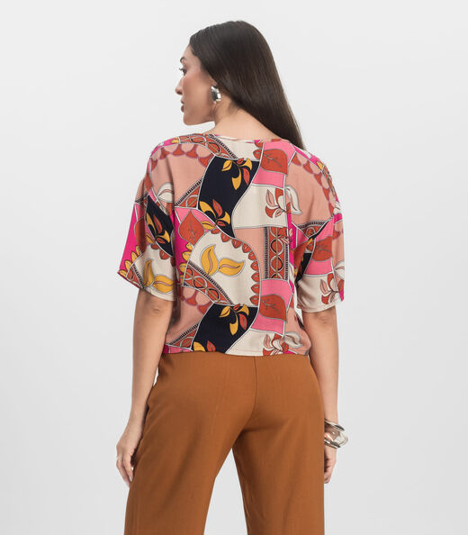 Blusa Feminina Estampada Infinita Cor Rosa