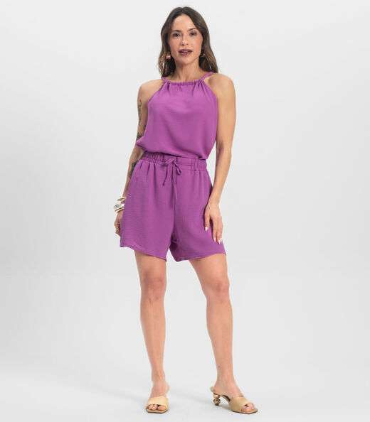 Conjunto Blusa com Shorts Infinita Cor Roxo