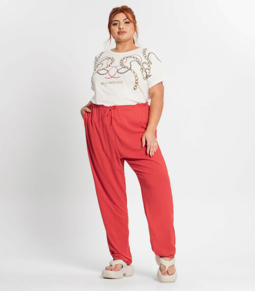 Calça Feminina Plus Size Viscose Secret Glam Vermelho