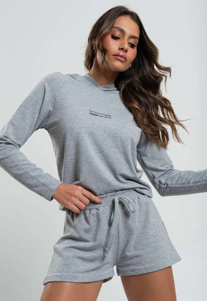 Conjunto Esportivo Casaco Capuz e Short Savatore Fashion