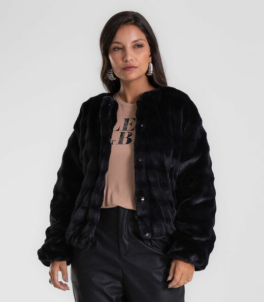 Casaco Feminino Peluciado Endless Preto