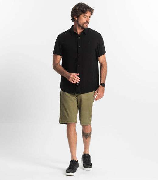 Camisa Masculina Viscose Diametro Preto