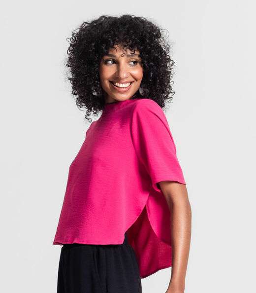 Blusa Feminina Manga Curta Rovitex Rosa