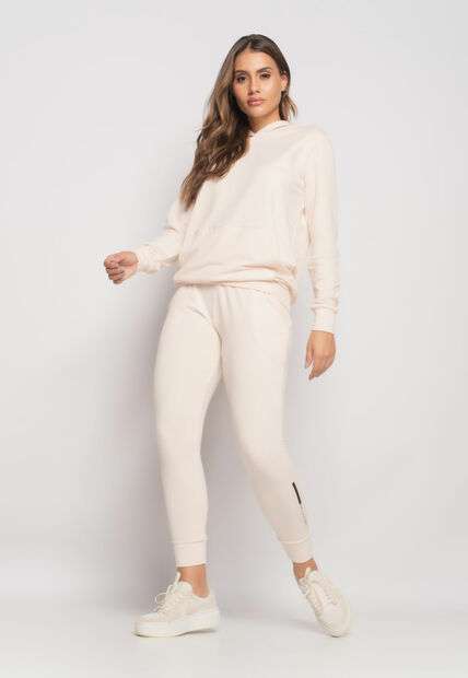 Image_Conjunto De Moletinho Esportivo Com Casaco Capuz E Calça Jogger Marfim Salvatore