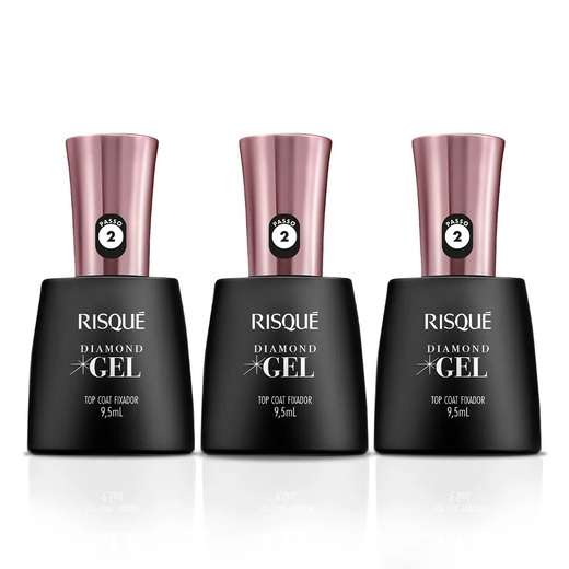 Kit Top Coat Risqué Diamond Gel 3 unidades 9,5ml