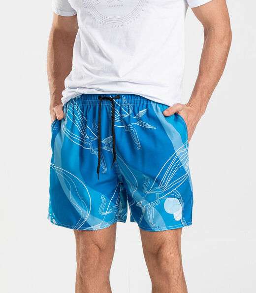 Bermuda Masculina De Microfibra Long Bong Azul