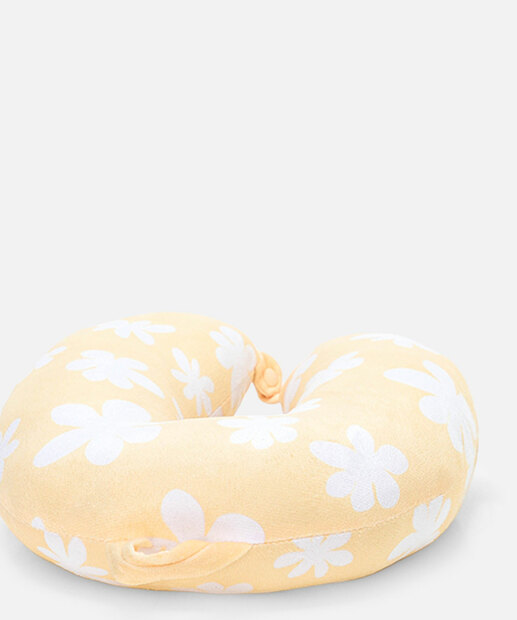 Almofada Pescoço Plush Floral Marisa Rosa
