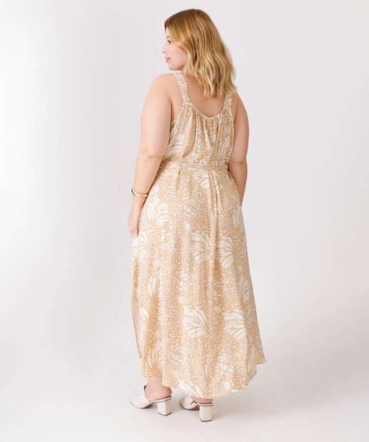 Vestido Plus Size Feminino Midi Estampado Marisa