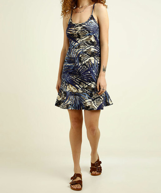 Vestido Feminino Estampado Alças Finas 