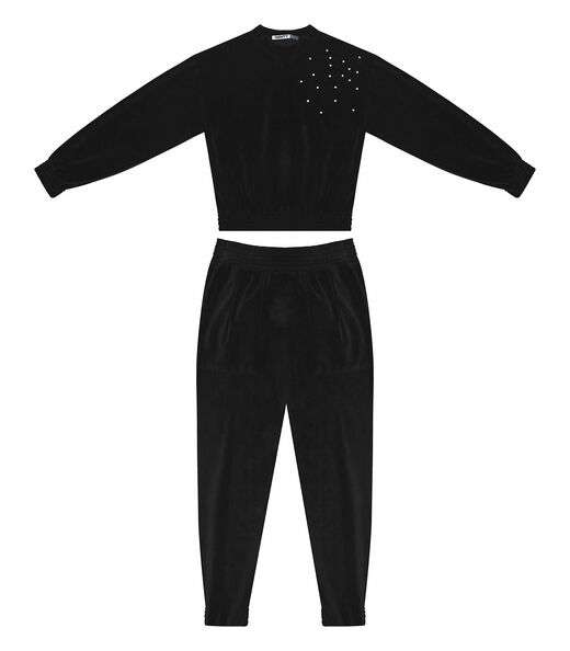 Conjunto Juvenil Blusão Com Calça Jogger Minty Preto