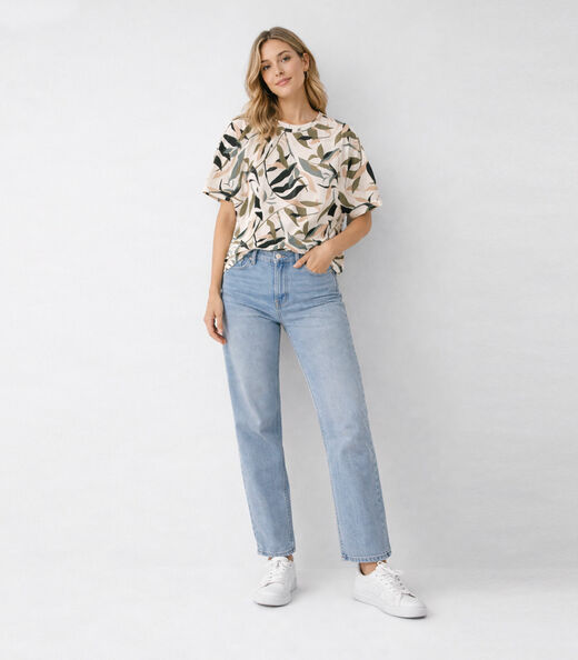 Blusa Feminina Com Estampa Infinita Cor Bege