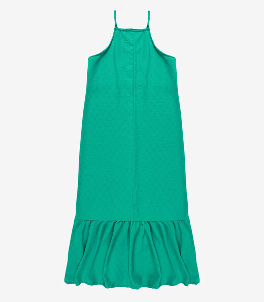 Vestido Longo De Alça E Recorte Maria Infinita Cor Verde