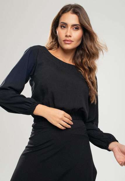 Image_Cropped Gola Canoa Manga Longa Viscolinho Preto Salvatore Fashion