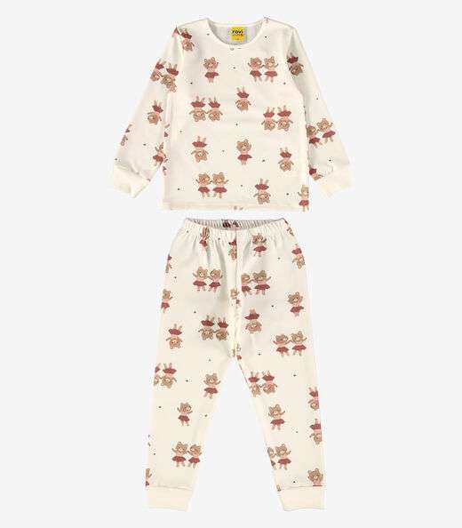 Pijama moletinho Rovi Kids Bege