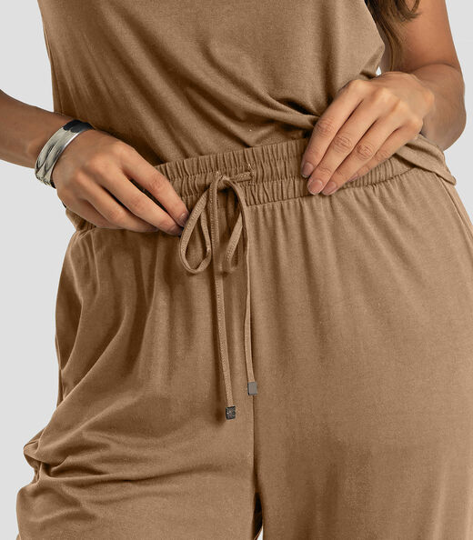 Conjunto Feminino Blusa E Calça Dianna Marrom