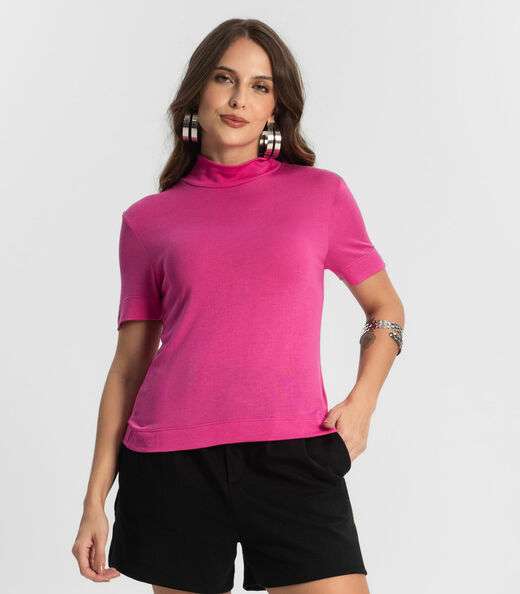 Image_Blusa Feminina Gola Alta ViscoTrico Básica Endless Rosa