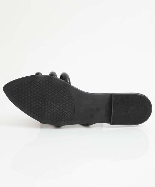 Rasteirinha Feminina Tiras Via Uno Preto