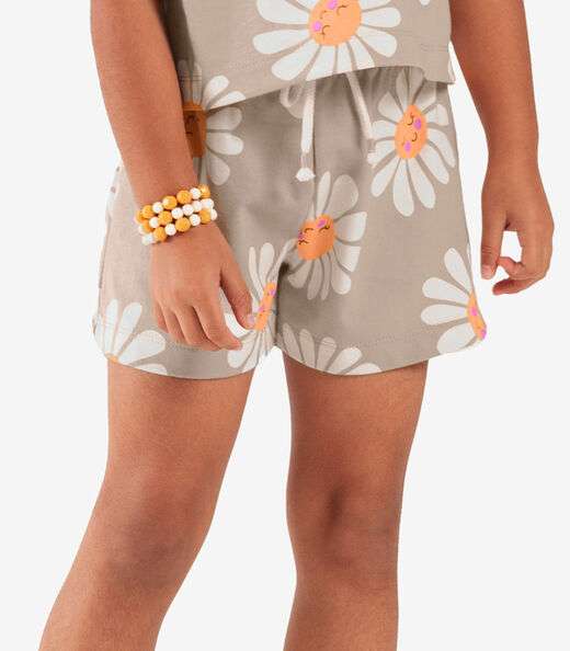 Conjunto Blusa Com Shorts Rovitex Kids Marrom