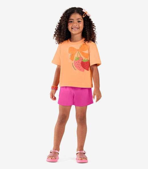 Blusa Infantil Manga Curta Rovi Kids Laranja