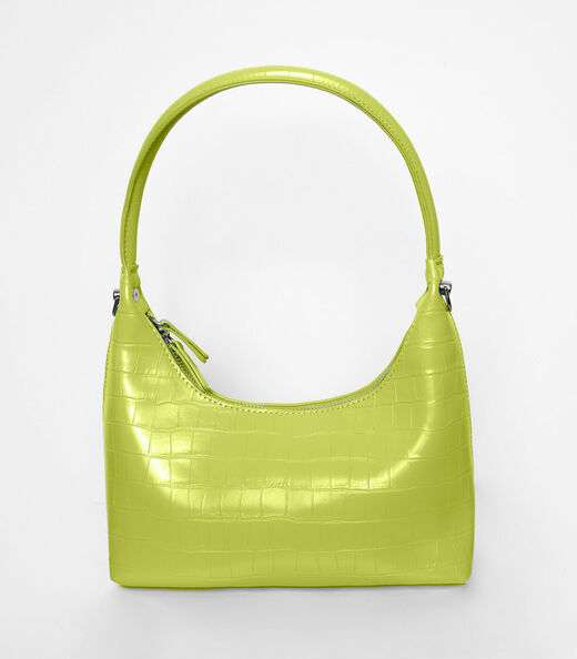 Bolsa Feminina Baguete Croco Bela Gaia Amarelo
