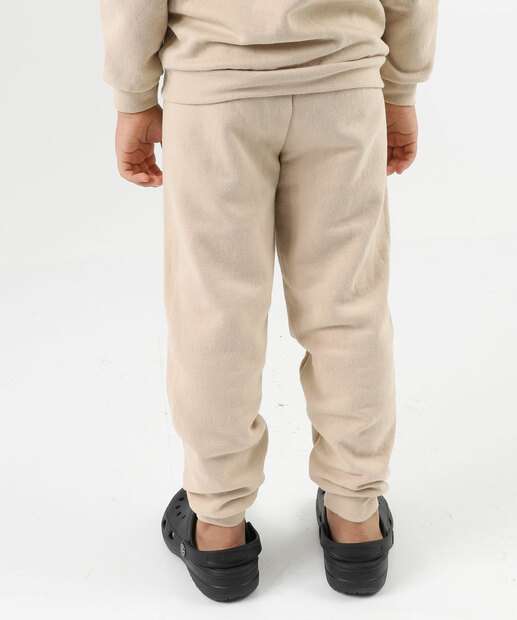 Calça Infantil Jogger Moletom Marisa Tam 4 a 10 Bege