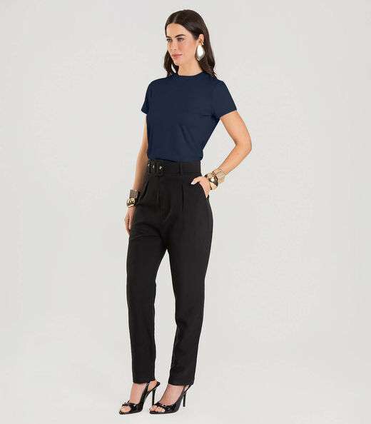 Blusa Feminina Manga Curta Dianna Azul