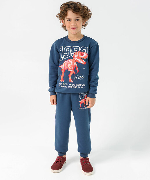 Image_Blusão Infantil Moletom Dinossauro Marisa Tam 4 a 10 Azul