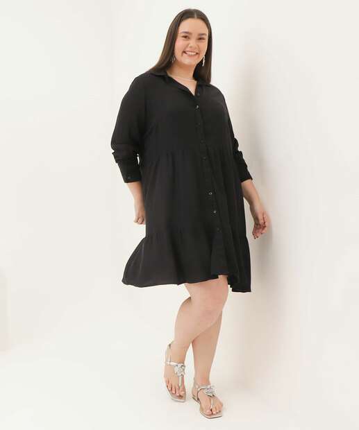 Image_Vestido Plus Size Feminino Chemise Manga Longa Marisa