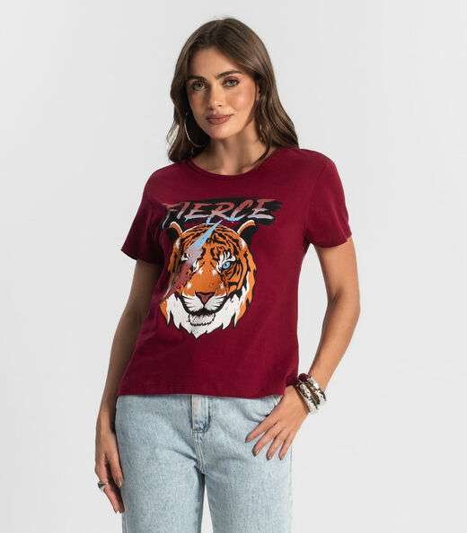 Image_Blusa T-Shirt Feminina Estampada Select Vermelho