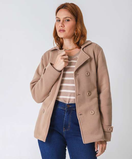Image_Casaco Feminino Trench Coat Moletom Marisa Marrom