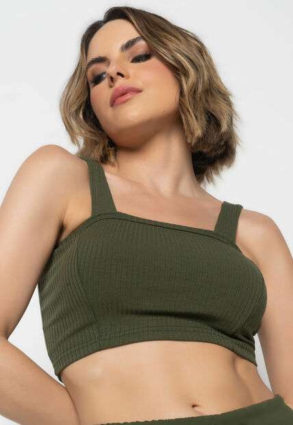 Image_Cropped  Top Faixa Comfy Malha Canelada Verde Salvatore Fashion