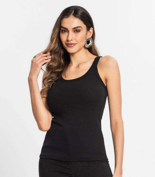 Regata Feminina Em Ribana Rovitex Preto