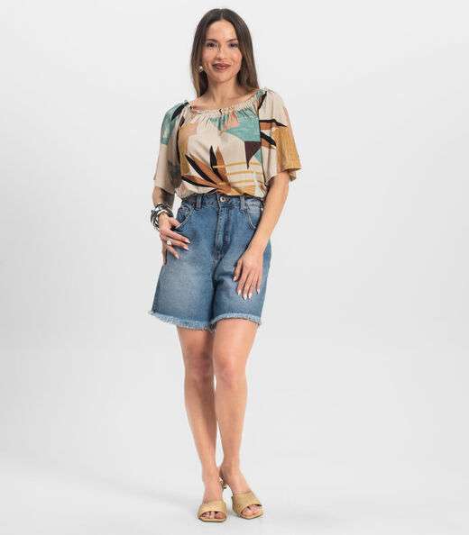 Blusa Feminina Ciganinha Infinita Cor Marrom