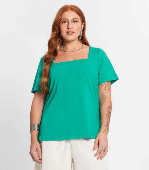 Blusa Feminina Plus Size Secret Glam Verde