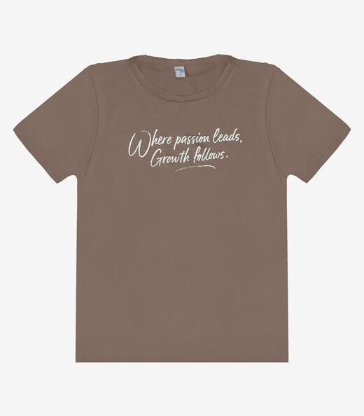 Blusa Feminina  Molicotton E Estampa Infinita Cor Marrom