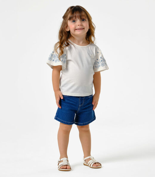 Conjunto Infantil Blusa Com Shorts Trick Nick Bege