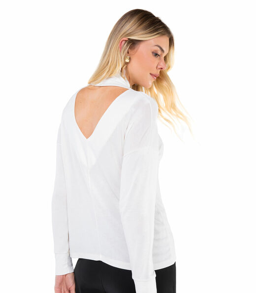 Blusa Lisa Manga Longa Endless Off White
