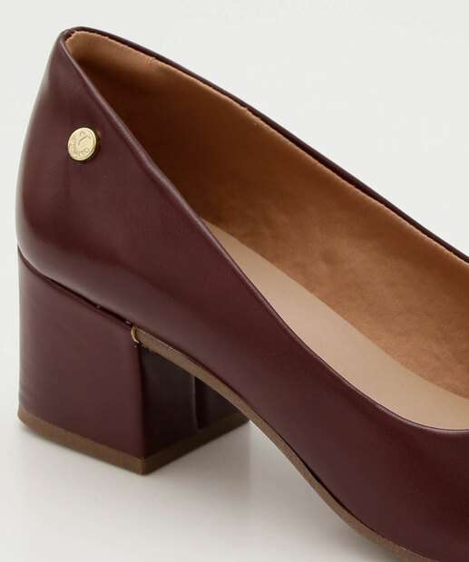 Scarpin Feminino Bico Fino Salto Grosso Via Uno