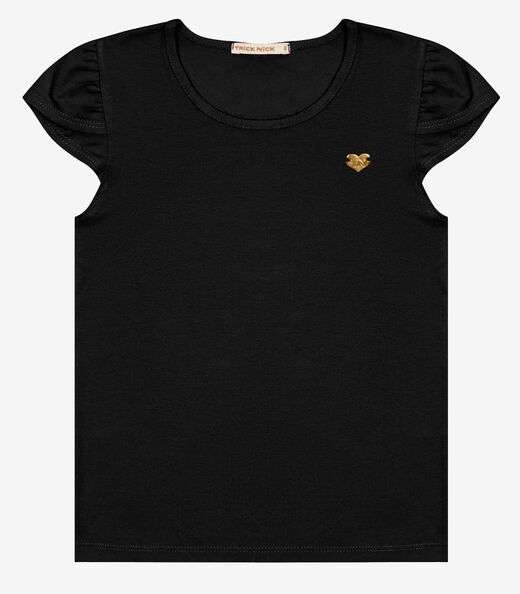 Blusa Infantil Feminina Cotton Leve Trick Nick Preto