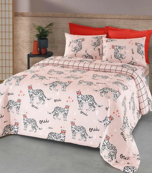 Image_Jogo Capa De Edredom Casal 3 Peças Lar E Lazer Rosa