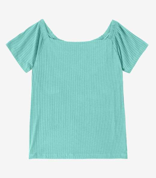 Blusa Feminina Canelada Infinita Cor Verde