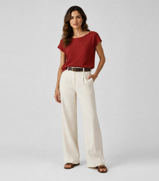 Blusa Feminina Em Tecido Classic Infinita Cor Vermelho