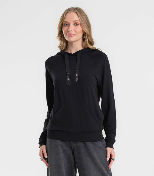 Image_Blusão Feminino Com Capuz Em Molecotton Rovitex Preto