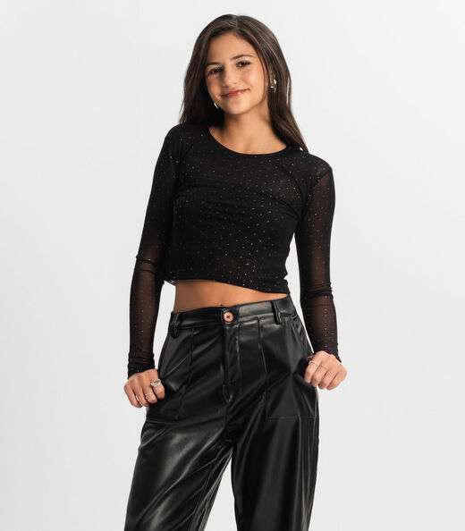 Image_Blusa Juvenil Com Sobreposição Minty Preto