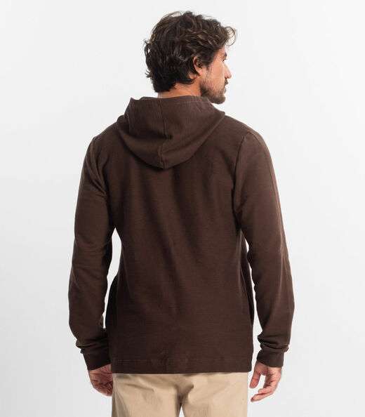 Jaqueta Masculina com Capuz Em Moletom Diametro Marrom