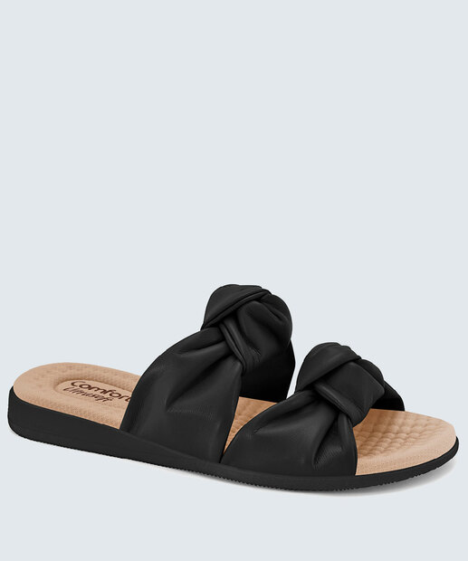 Rasteirinha Feminina Tiras Nó Conforto Comfortflex