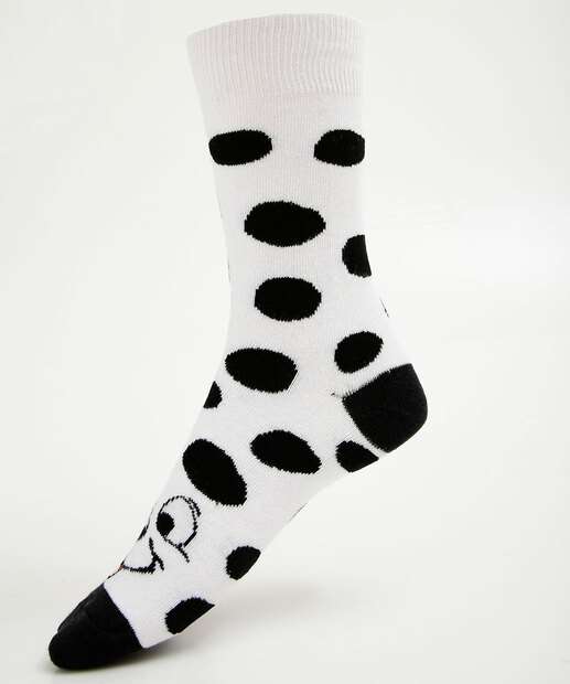 Meia Cano Longo Feminina Estampa Dálmata Disney
