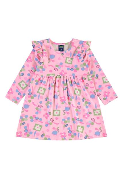 Vestido Infantil Floral em Cotton Bee Loop
