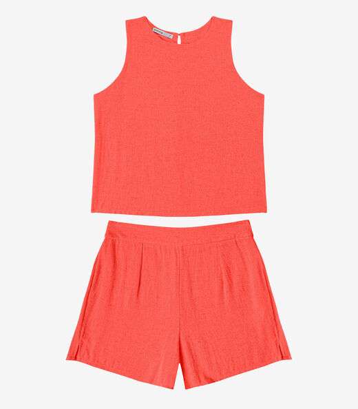 Conjunto Regata com Shorts Feminino Endless Rosa
